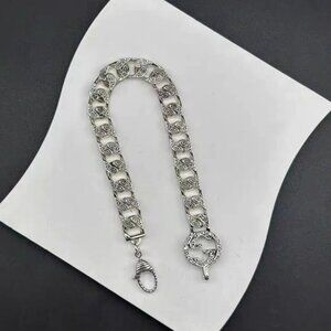 Gucci Brand Sterling Silver Interlocking G Chain Bracelet